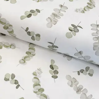 Decoration fabric Eucalyptus white green digital print
