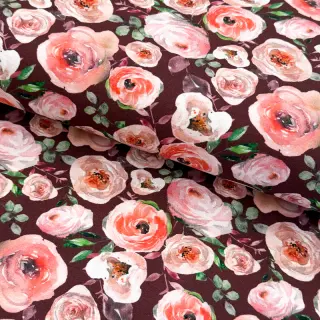 Jersey Roses burgundy digital print