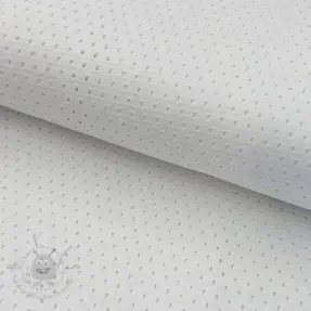 Cotton fabric STRETCH EYELET white