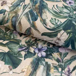 Decoration fabric Banana leaves linen digital print