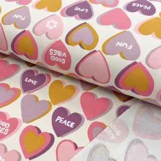 Sweat fabric Hearts ecru