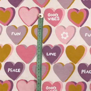 Sweat fabric Hearts ecru