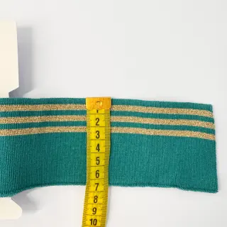 Tube CUFF LUREX 7 cm teal/gold
