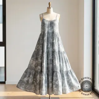 Double gauze/muslin TIE DYE rock grey
