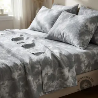 Double gauze/muslin TIE DYE rock grey