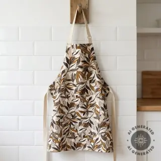 Decoration fabric Leaves taupe