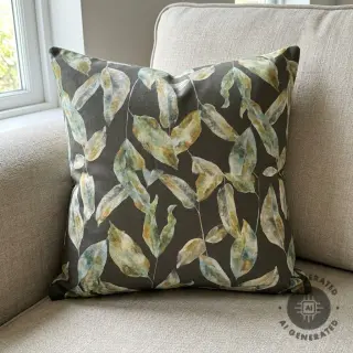 Decoration fabric Leaves army green digital print