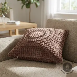 Decoration fabric VELOURS DECO SQUARE brown