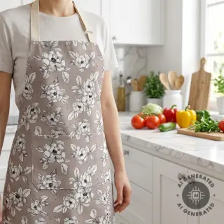 Decoration fabric Flowers taupe digital print