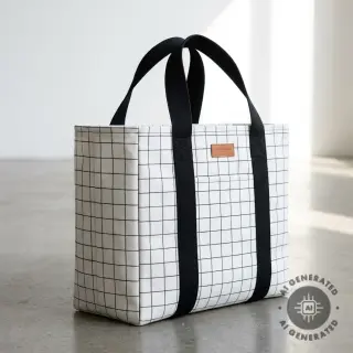 Decoration fabric premium Perfect grid lines black