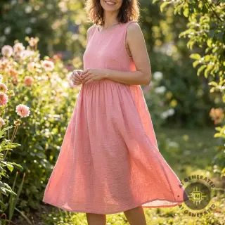Double gauze/muslin soft rose ORGANIC