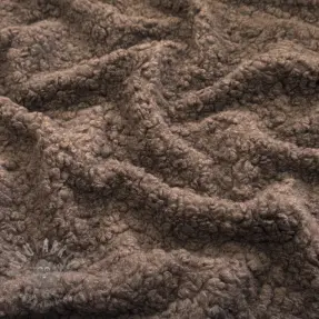 Coat fabric TEDDY BOUCLÉ dark brown