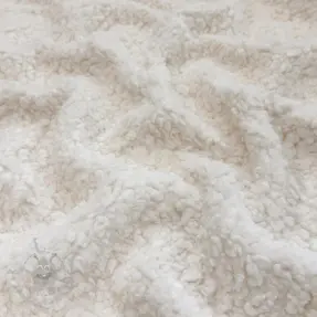 Coat fabric TEDDY BOUCLÉ ecru
