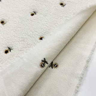 Coat fabric TEDDY JACQUARD EMBROIDERY Sunflower