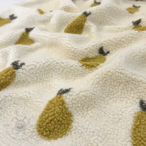 Coat fabric TEDDY JACQUARD Pears old lime