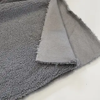 Coat fabric TEDDY grey