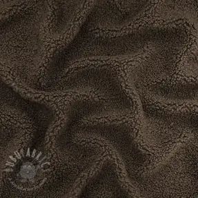 Coat fabric TEDDY dark brown