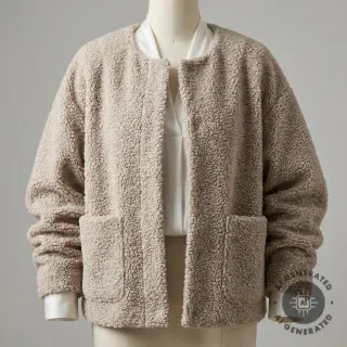 Coat fabric TEDDY beige