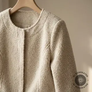 Coat fabric TEDDY light sand