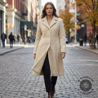 Coat fabric TEDDY light sand