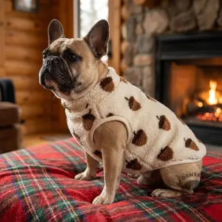 Coat fabric TEDDY JACQUARD Acorns