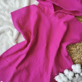 Double gauze/muslin fuchsia