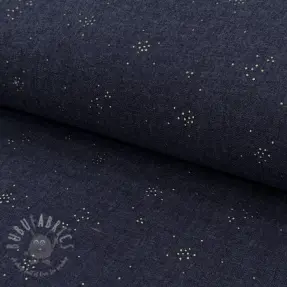 Cotton fabric JEANS Glitter small dots