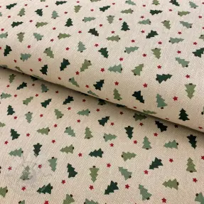 Decoration fabric Linenlook Xmas tree