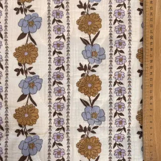 Double gauze/muslin STEPPED Flowers in stripe white