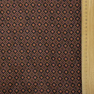 Cotton fabric VOILE STEPPED Flowerie black digital print