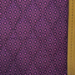 Cotton fabric VOILE STEPPED Flowerie purple digital print