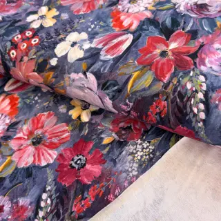 Sweat fabric Flowers Andrea blue digital print