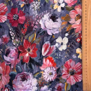 Sweat fabric Flowers Andrea blue digital print