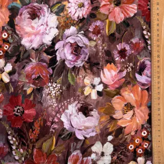 Sweat fabric Flowers Andrea brown digital print