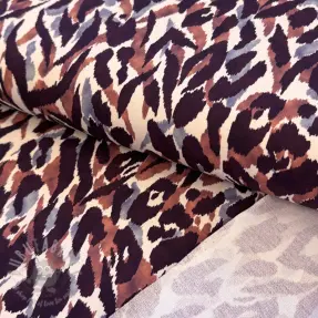 Sweat fabric Abstract animal brown digital print