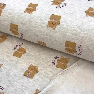 Sweat Lucky cat off white melange
