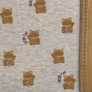 Sweat Lucky cat off white melange
