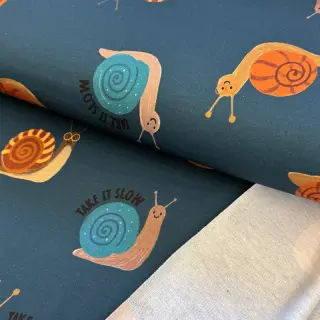 Sweat Snails petrol digital print