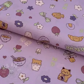 Cotton fabric MATCHA lilac
