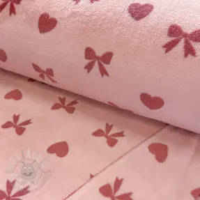 Fleece Bows and hearts pink