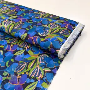 Viscose SATIN Sonja blue digital print