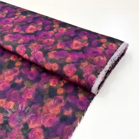 Viscose SATIN Cornelia purple digital print