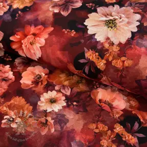 Jersey Flowers Junie red digital print