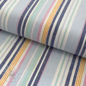 Cotton fabric YARN DYED Sea stripe blue
