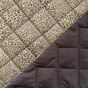 Stepped fabric FOIL Animal skin brown