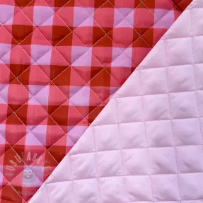 Stepped fabric Checks pink