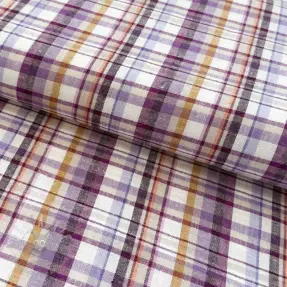 Linen viscose YARN DYED Checks Old fashion cyclaam