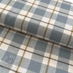 Linen viscose YARN DYED Checks Marion old blue