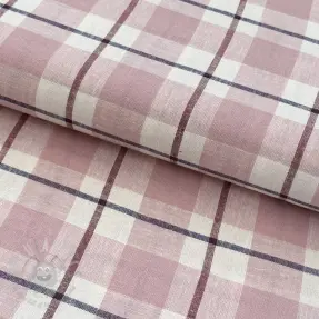 Linen viscose YARN DYED Checks Marion old rose
