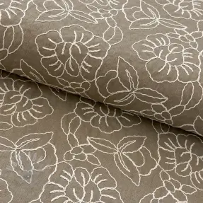 Linen viscose EMBROIDERY Latizia sand